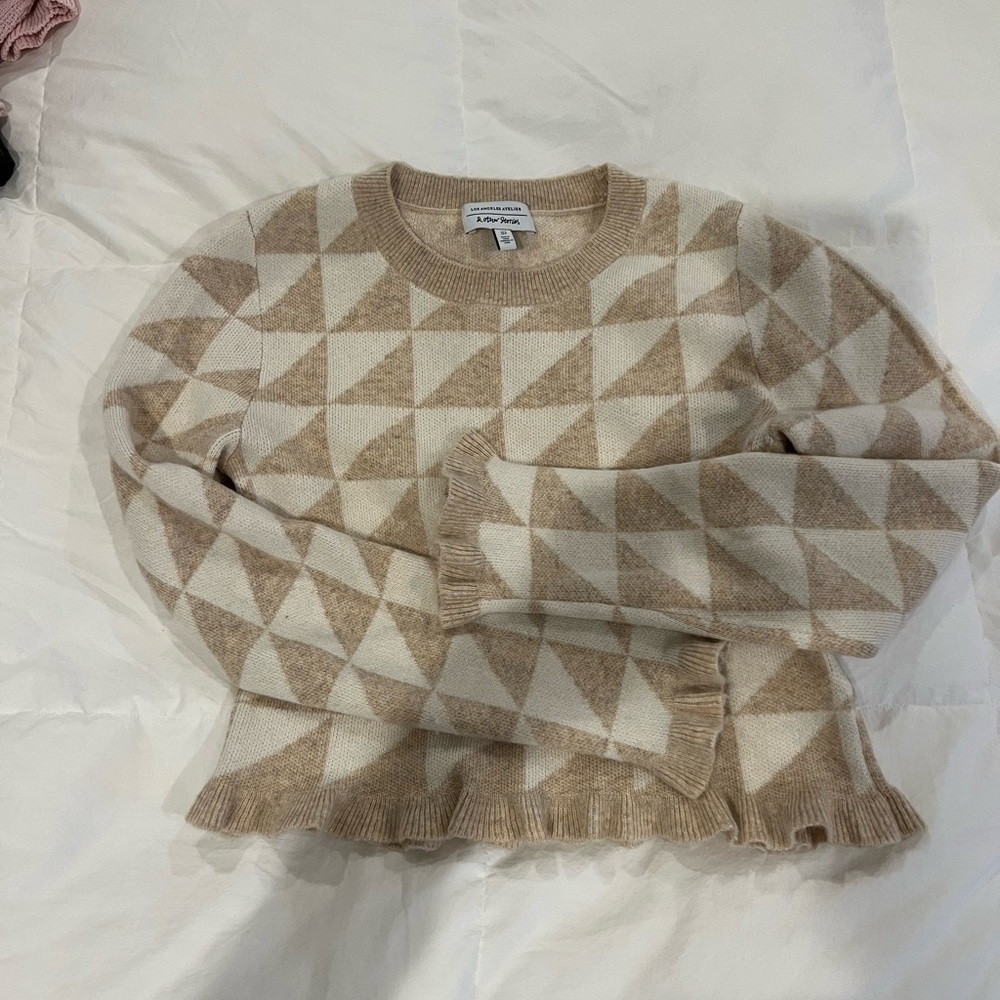 & OtherStories Checkered Peplum Sweater